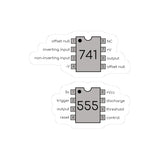 555 and 741 Kiss-Cut Stickers
