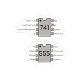 555 and 741 Kiss-Cut Stickers