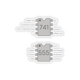 555 and 741 Kiss-Cut Stickers