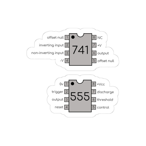 555 and 741 Kiss-Cut Stickers