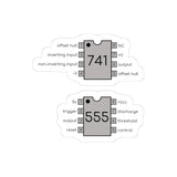 555 and 741 Kiss-Cut Stickers
