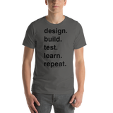 design. build. test. learn. repeat Unisex T-Shirt