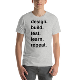 design. build. test. learn. repeat Unisex T-Shirt